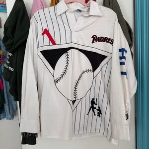 VTG 80s Cliff Engle MLB Button up Shirt Medium long sleeve HIT